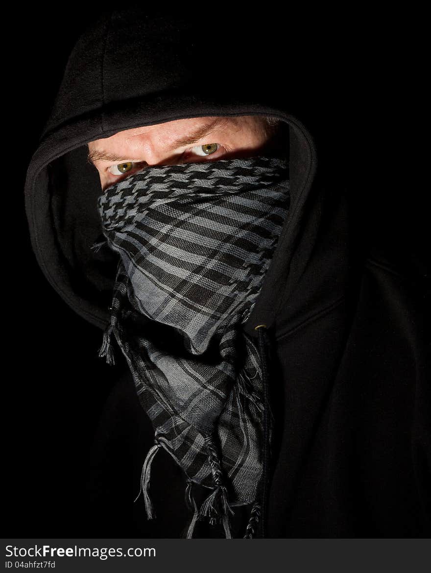 Masked Robber Wearing Hoodie