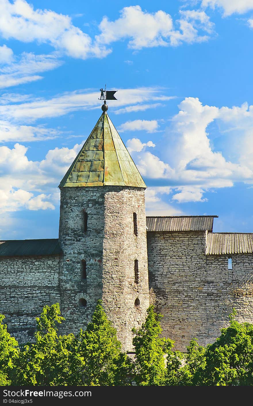 Tower of the Pskov Kremlin. Russia. Tower of the Pskov Kremlin. Russia