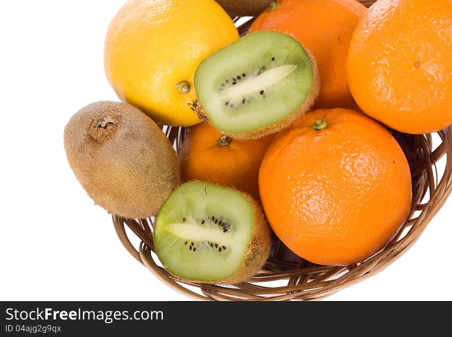 Shopping with citrus fruits isolated