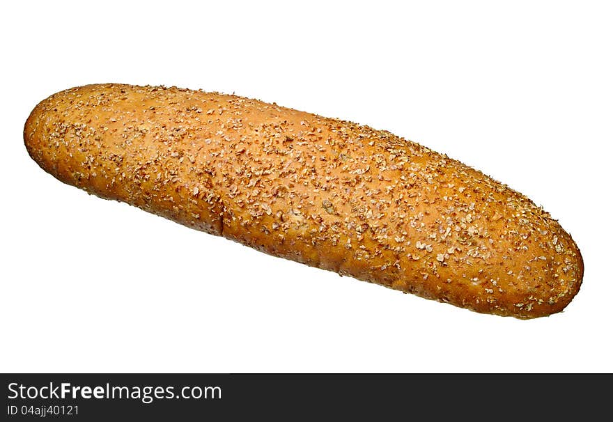 Low-calorie wheat bread isolated on a white background