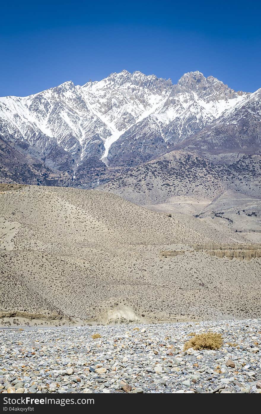 Rocky landscape in Himalaya mountains, Nepal