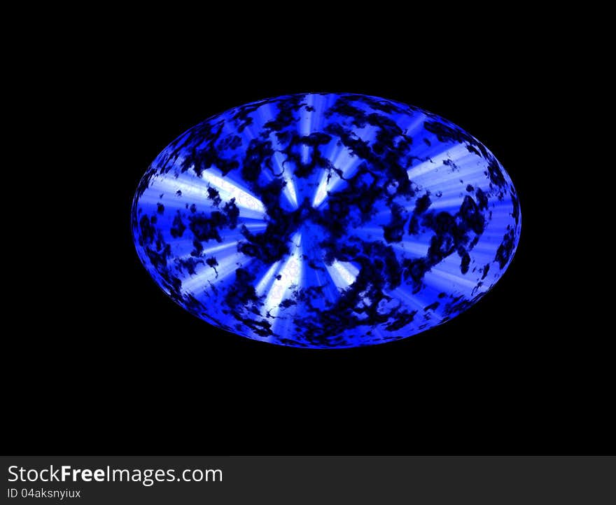 Blue ellipse on the black background of space. Blue ellipse on the black background of space