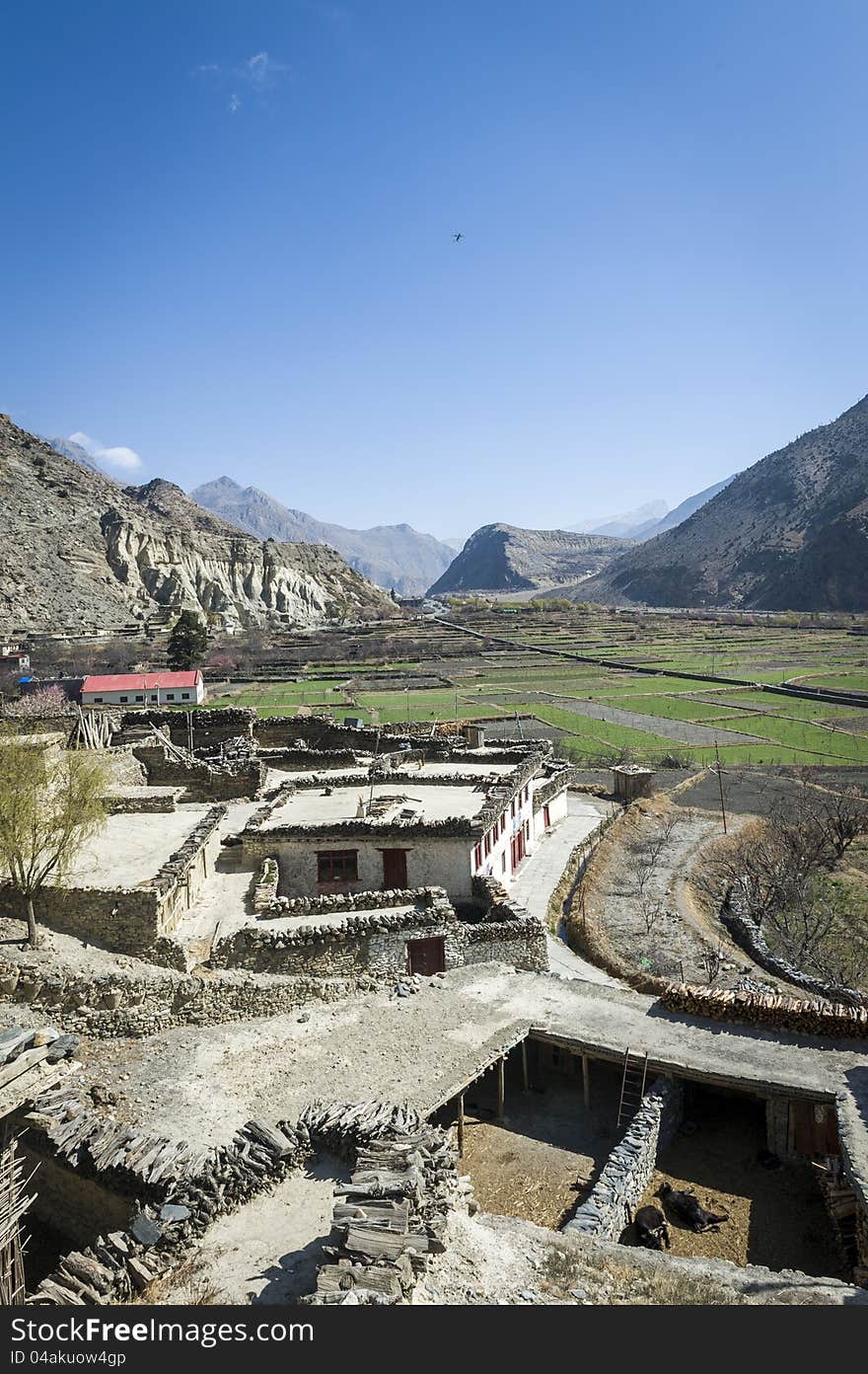 Small Village In Himalaya Mountains