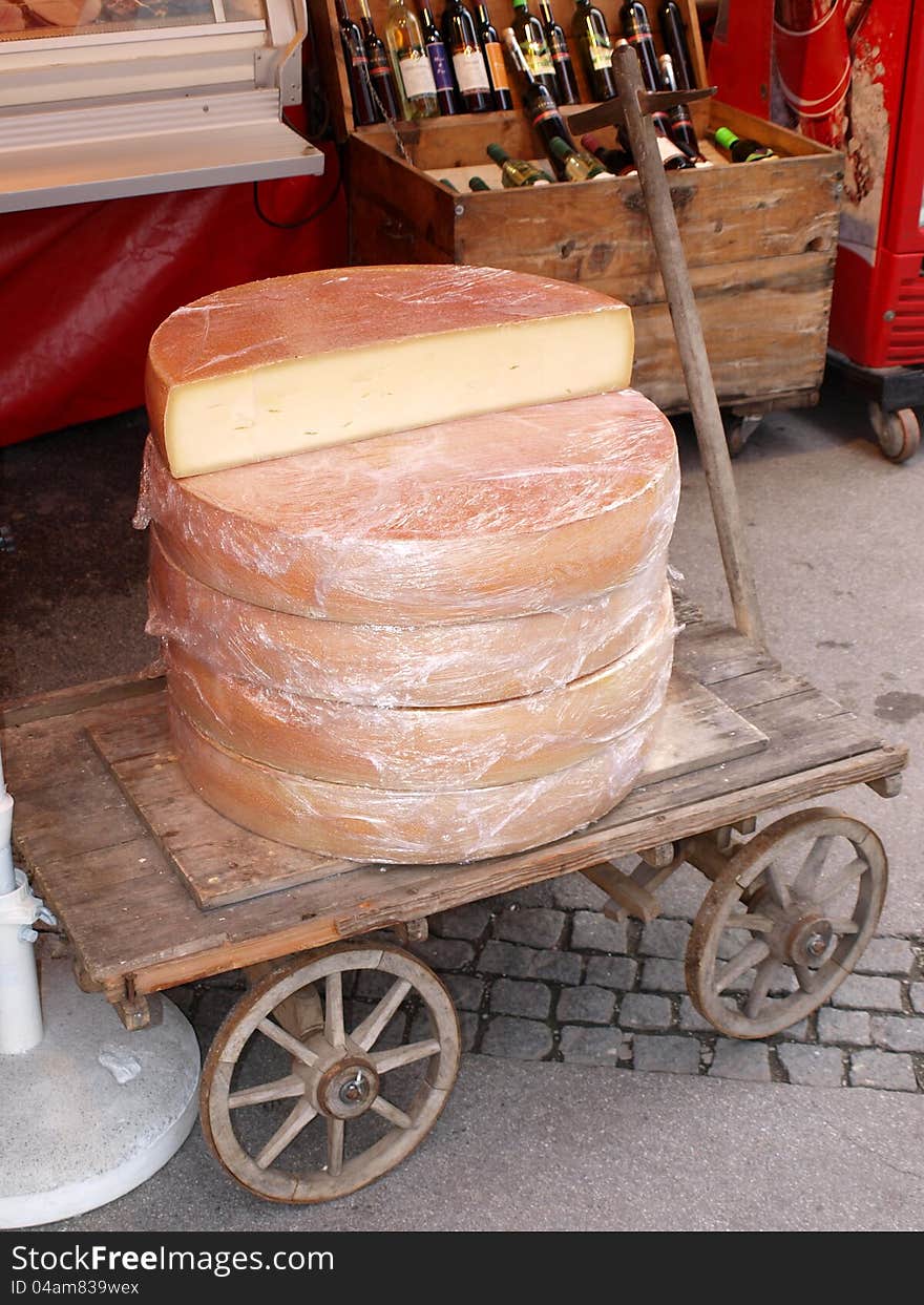 Pile of cheese for sale. Pile of cheese for sale