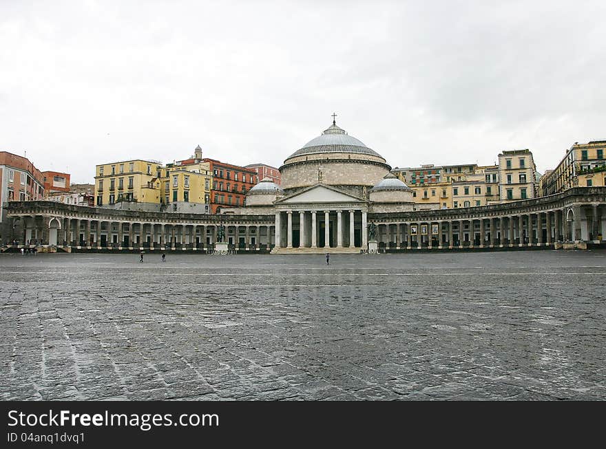 Famous piazza del plebiscito in naples. Famous piazza del plebiscito in naples