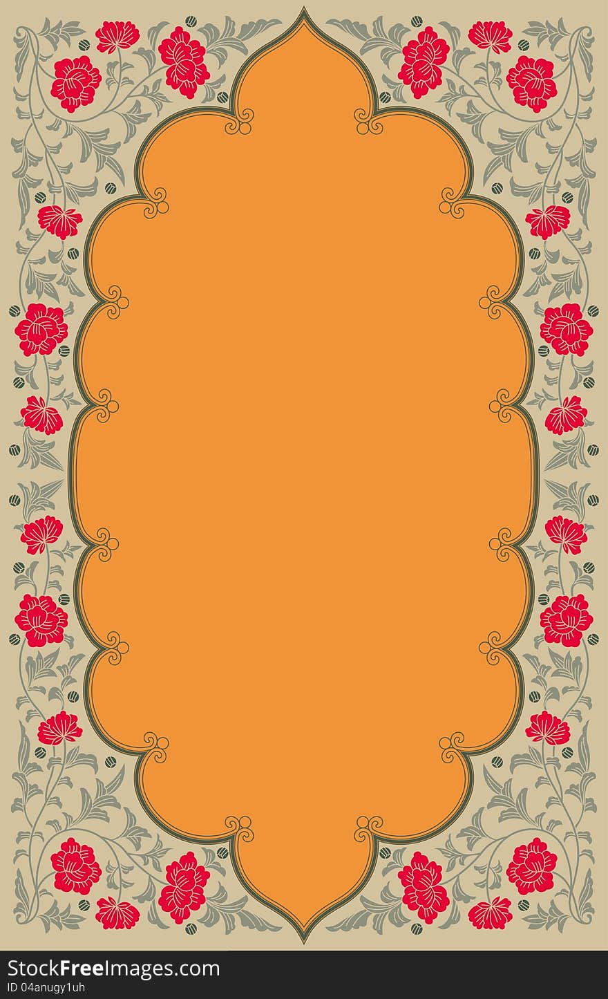 Two tone ancient frame background with floral ornament. Two tone ancient frame background with floral ornament