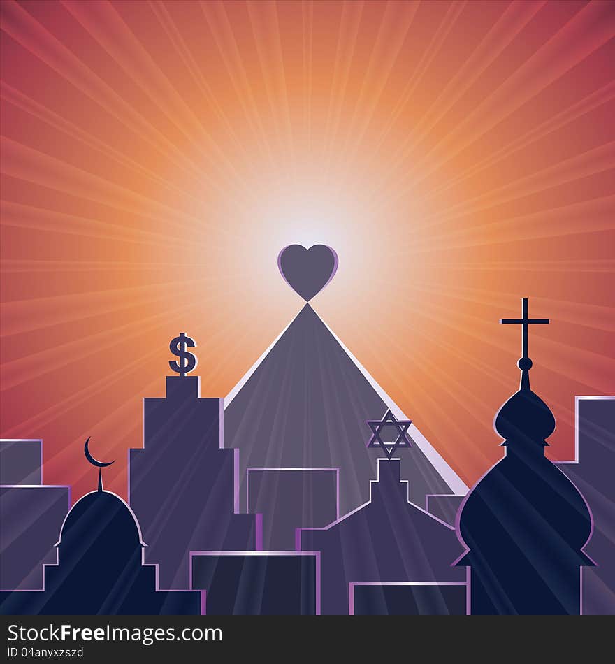 Love - the best of religions, vector illustration, format eps10. Love - the best of religions, vector illustration, format eps10