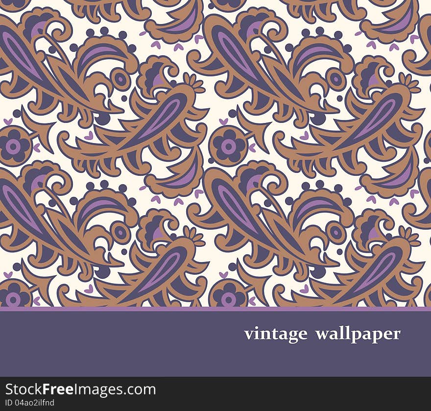 Elegant retro motif wallpaper design. Elegant retro motif wallpaper design