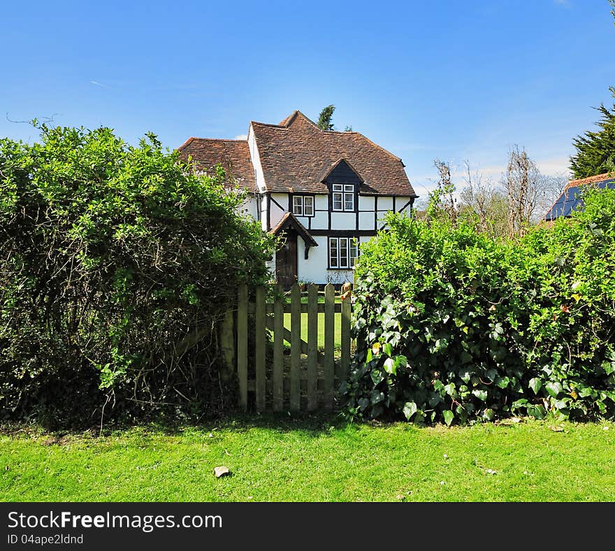 Traditional Timber Framed English Rural Cottage and garden