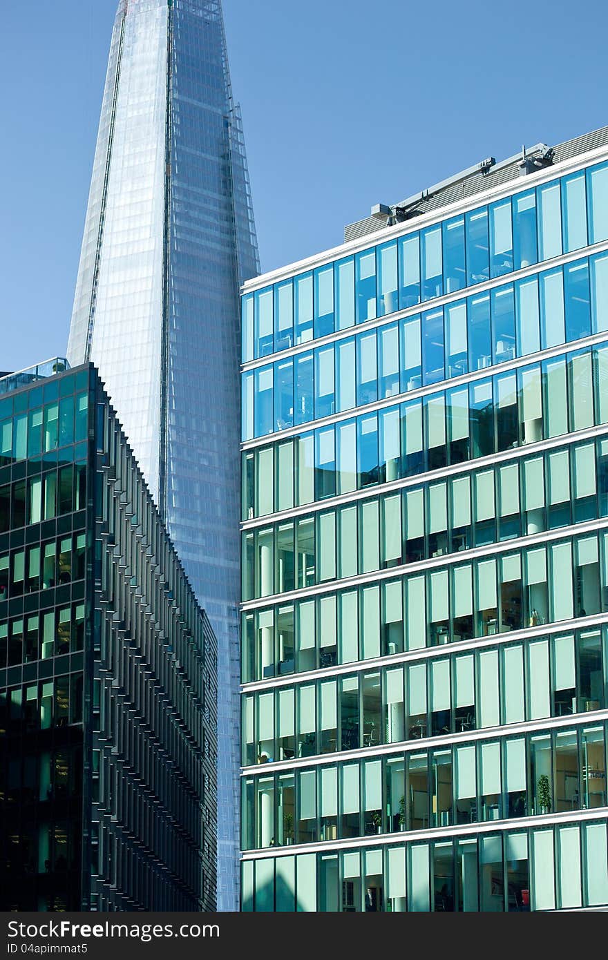 London, a modern glass building. London, a modern glass building