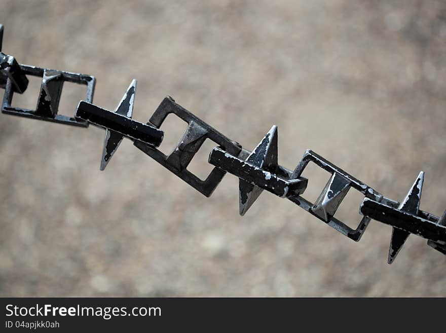 Chain fence in a street