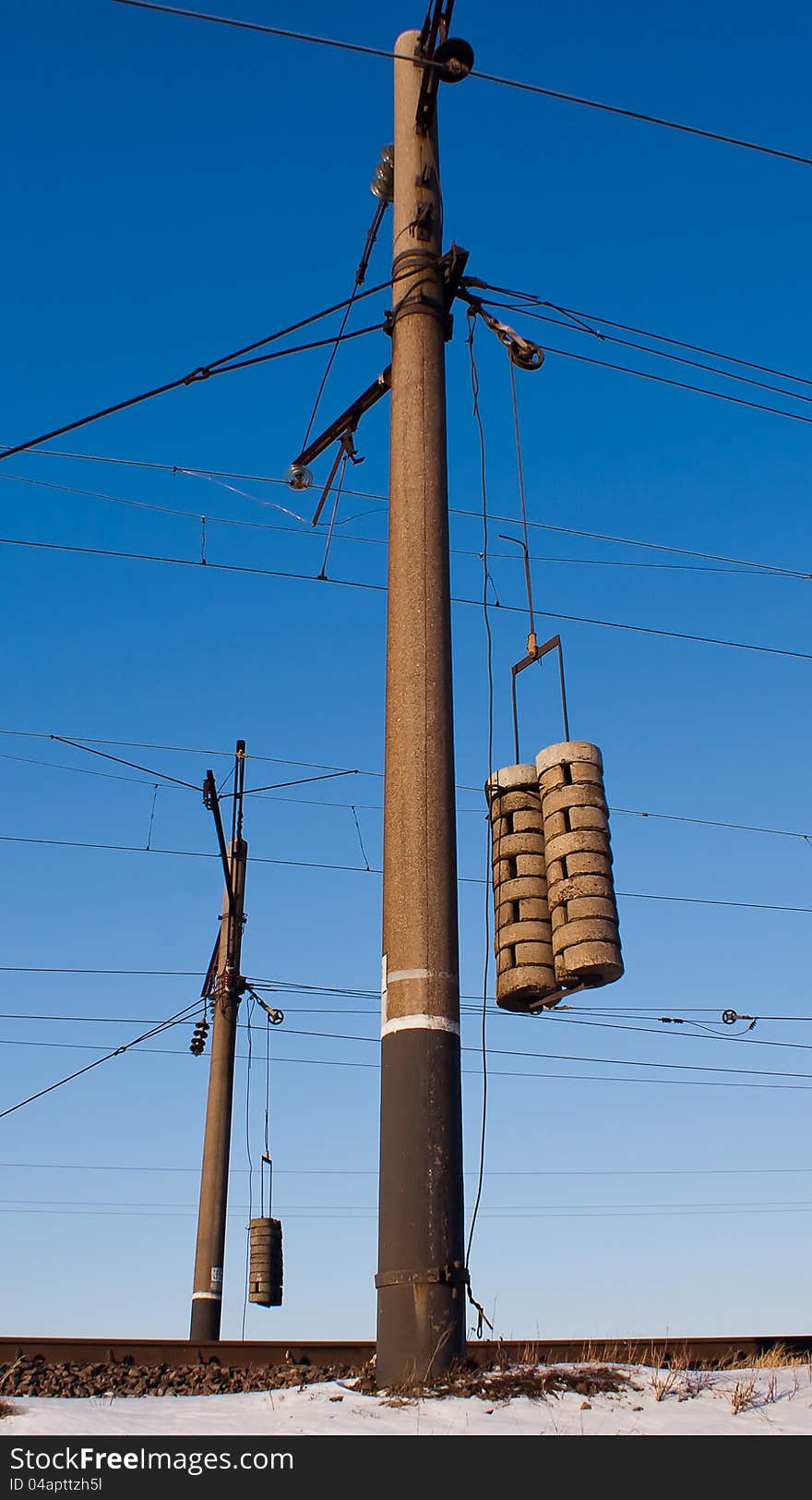 Balancing weight on wire column