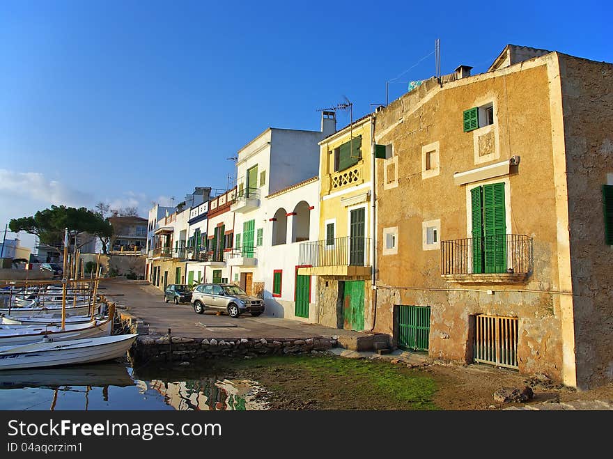 Typical houses in Porto Colom (Majorca - Balearic Islands - Spain)