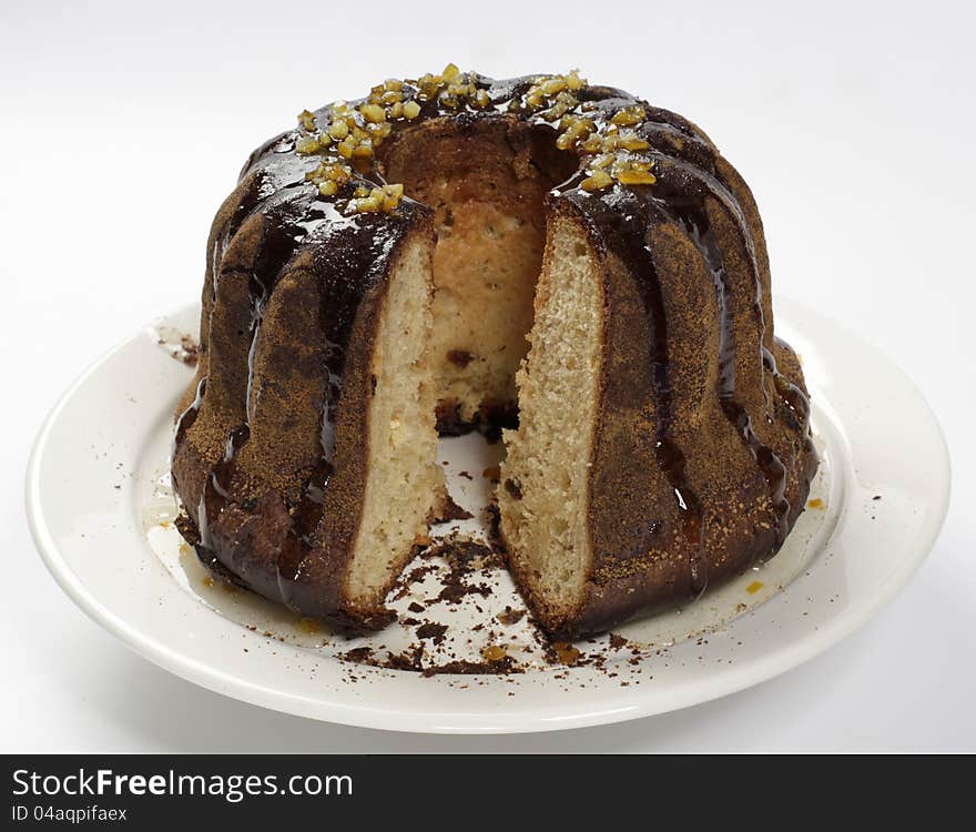 Easter cake on white plate