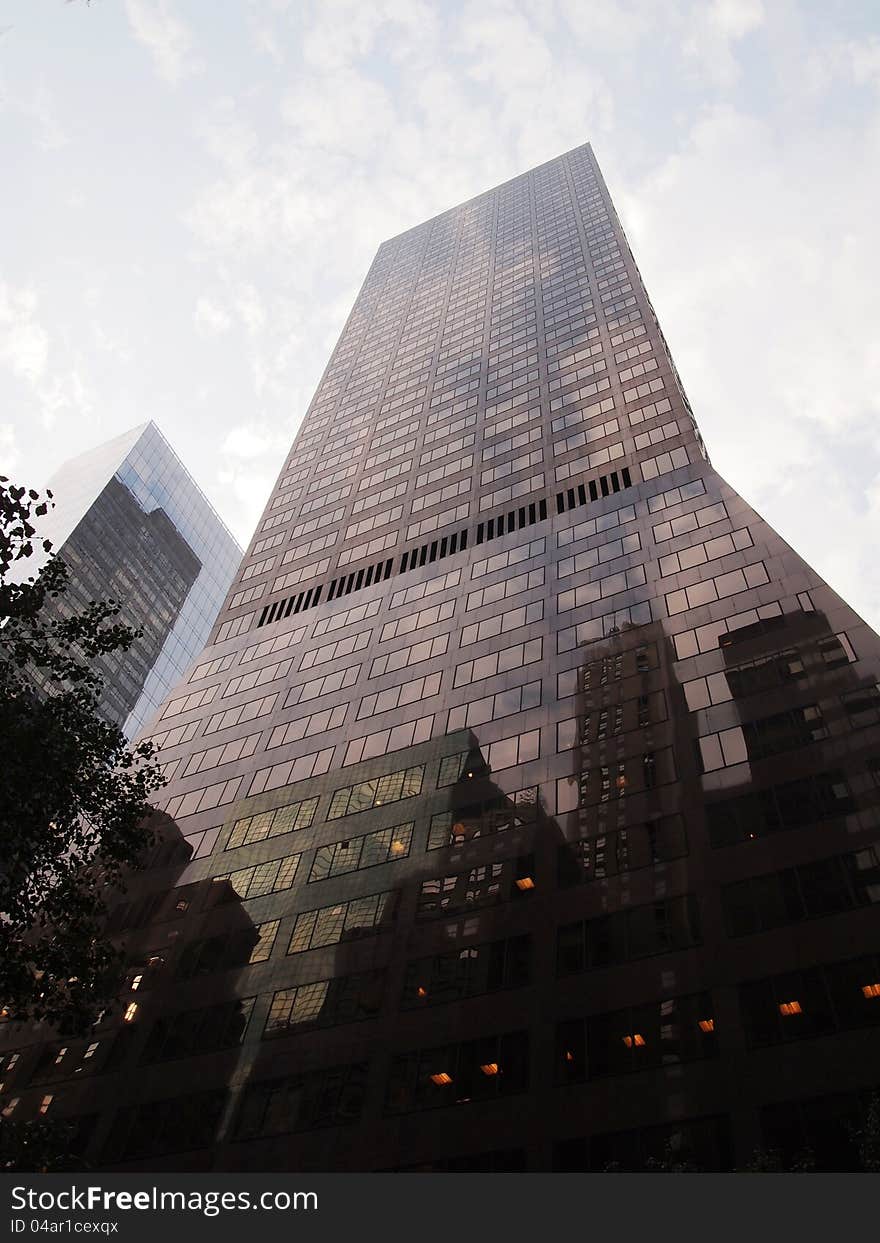 Building In Manhattan With Reflection