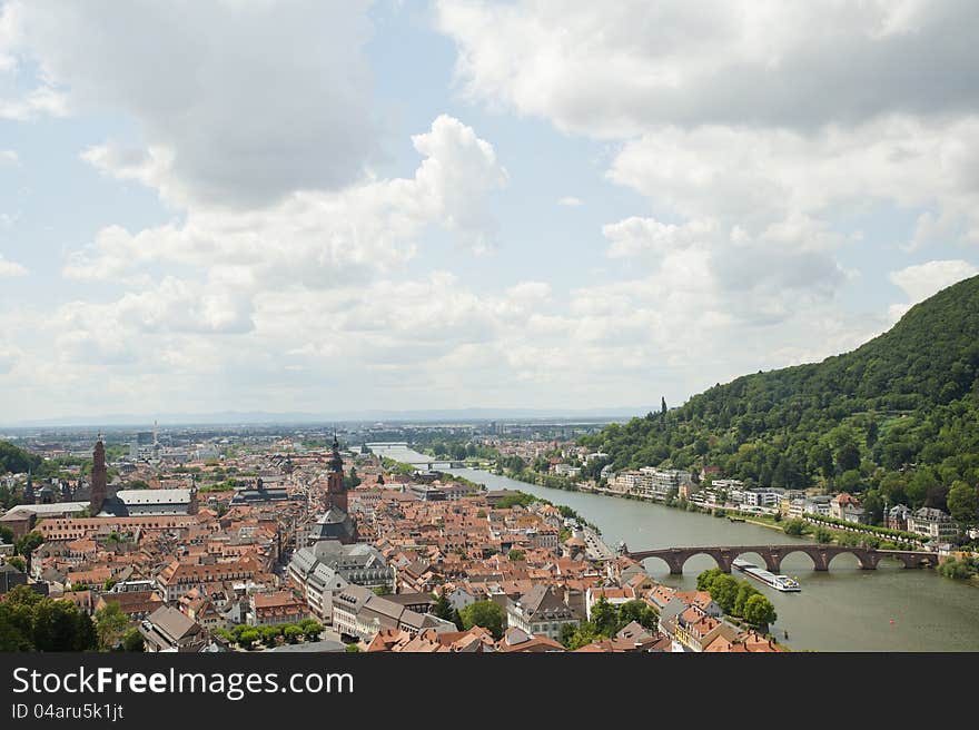 Panorama views of heidelberg cityscape in Germany