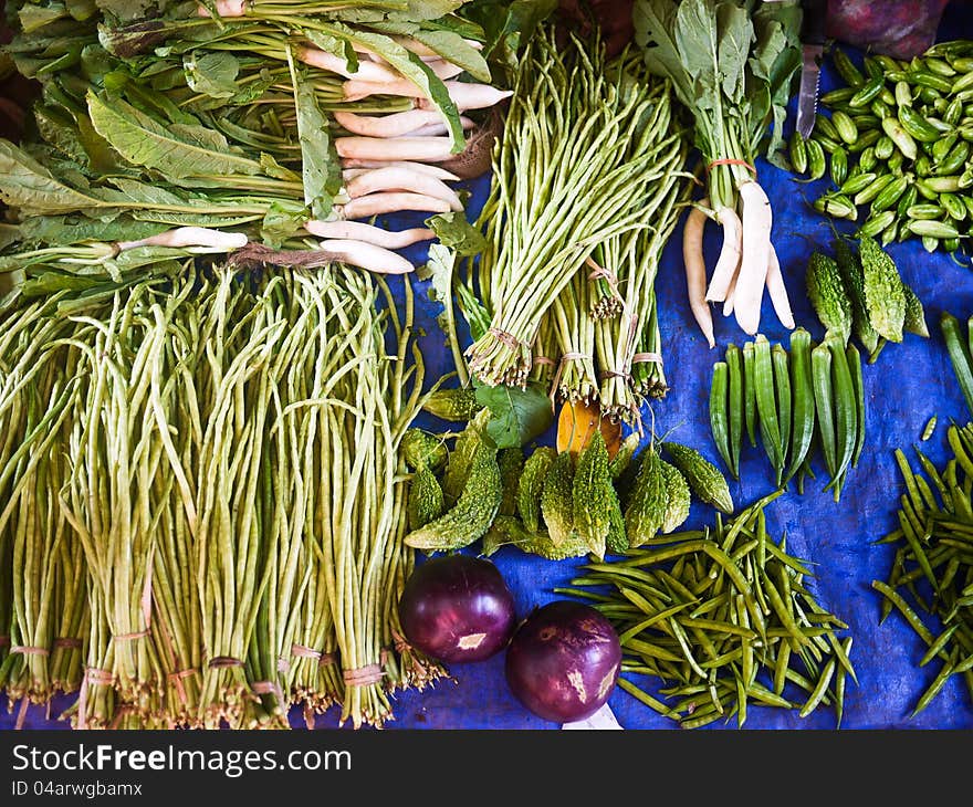 Green vegetables in the market