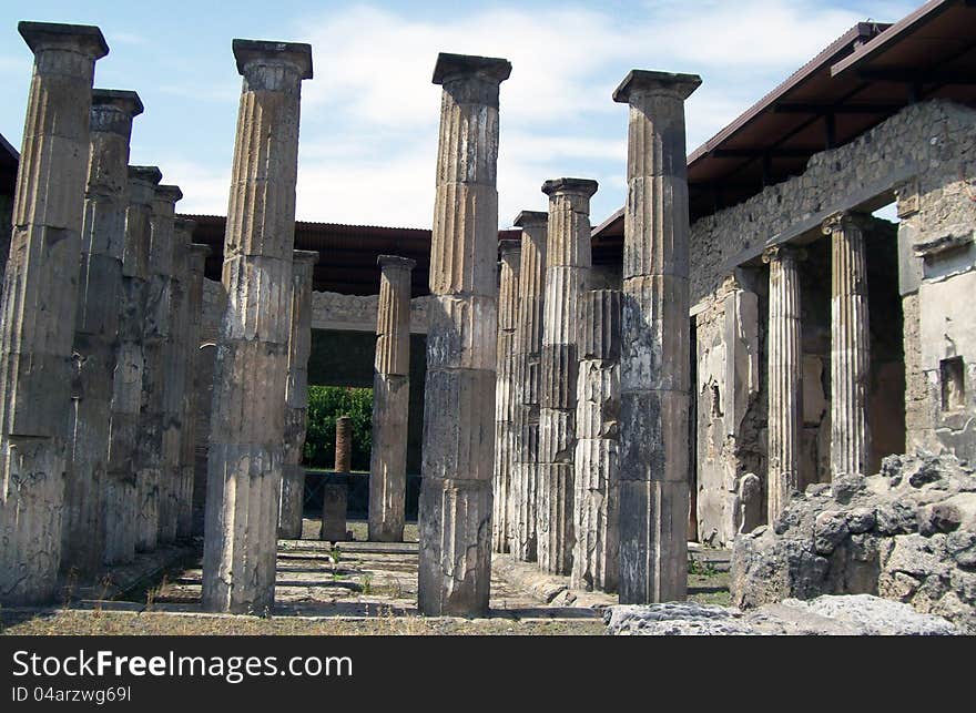 Pompei the ancient town destroyed by the vesuvio volcano. Pompei the ancient town destroyed by the vesuvio volcano