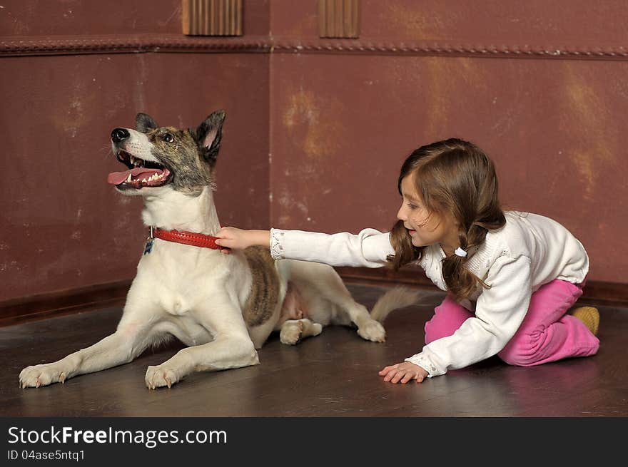 Little Girl With Dog