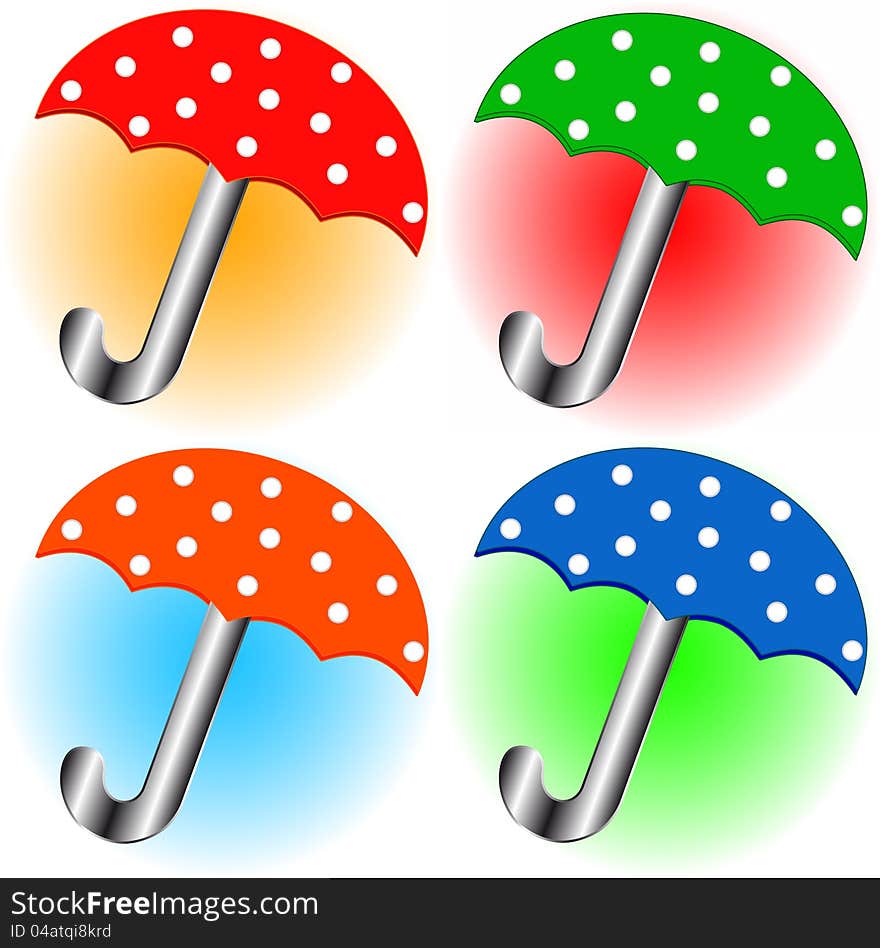 Set of umbrellas