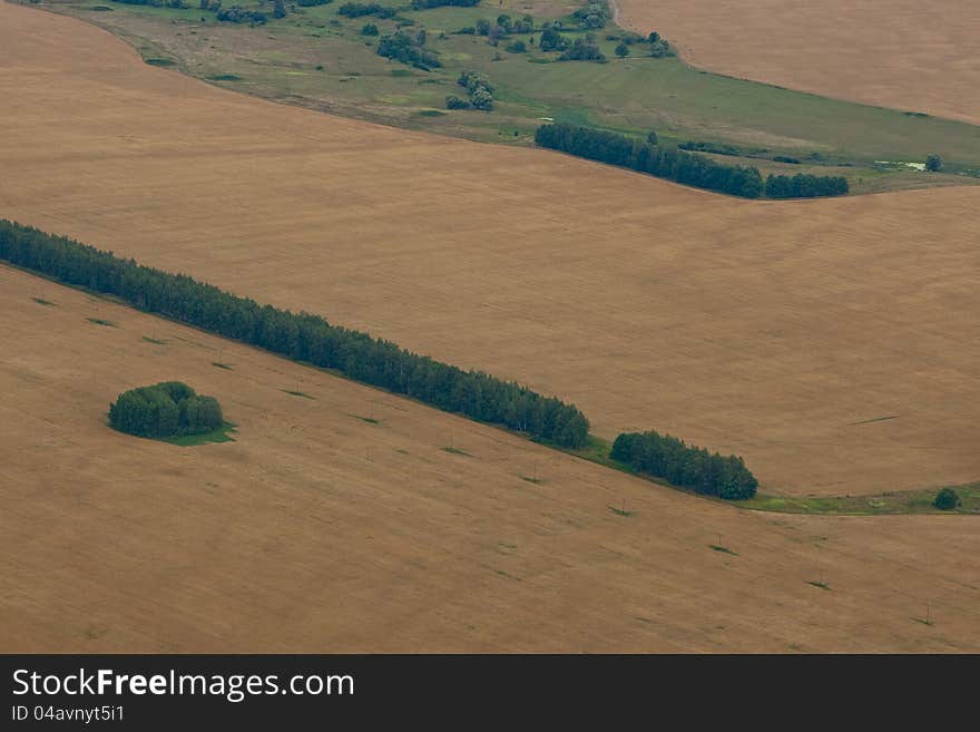 Aerial view on the field