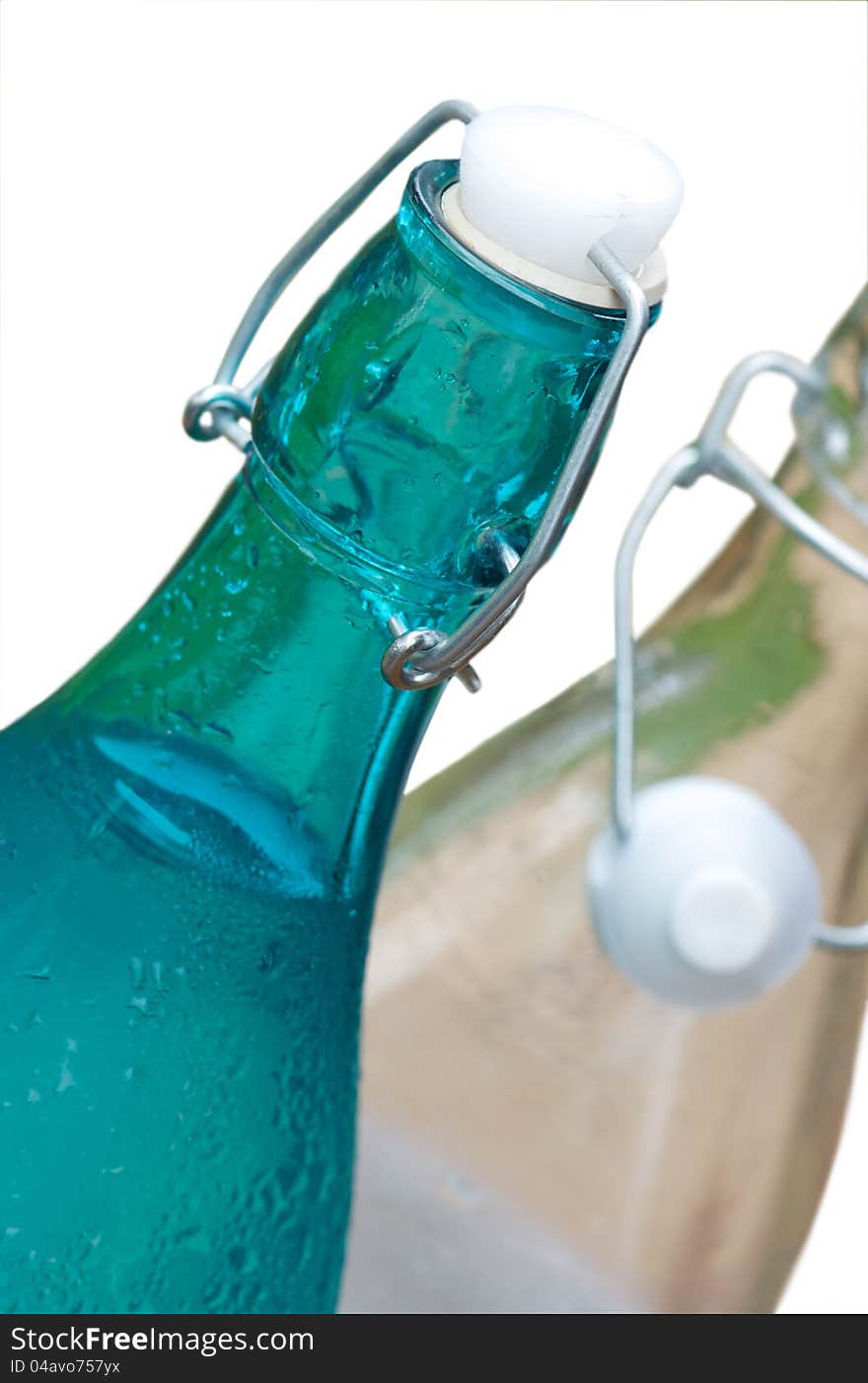 Swing top cap bottles isolated