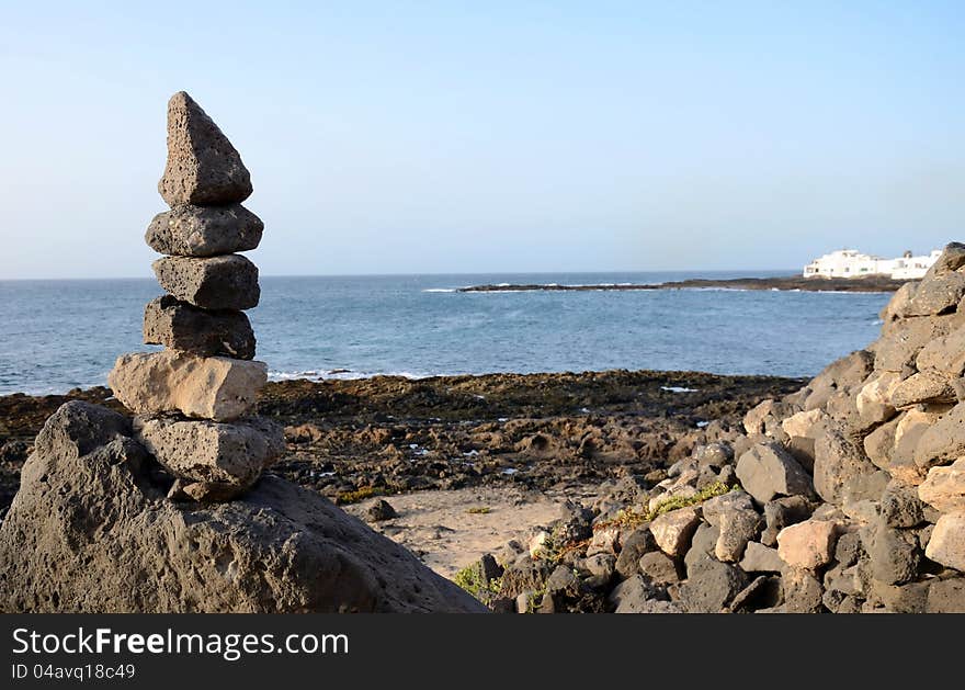 Tropical stone stack