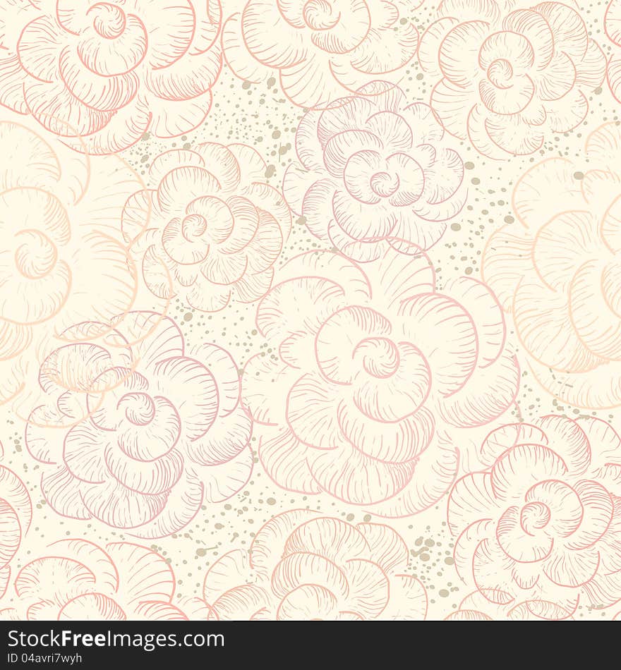 Abstract seamless flower texture in pastel tones