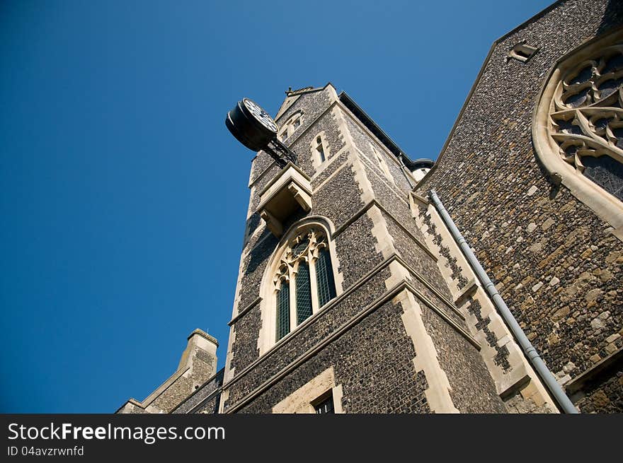 Looking up at the town hall