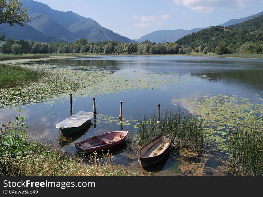 Gaiano lake northern Italy bergamo country, glacial origin