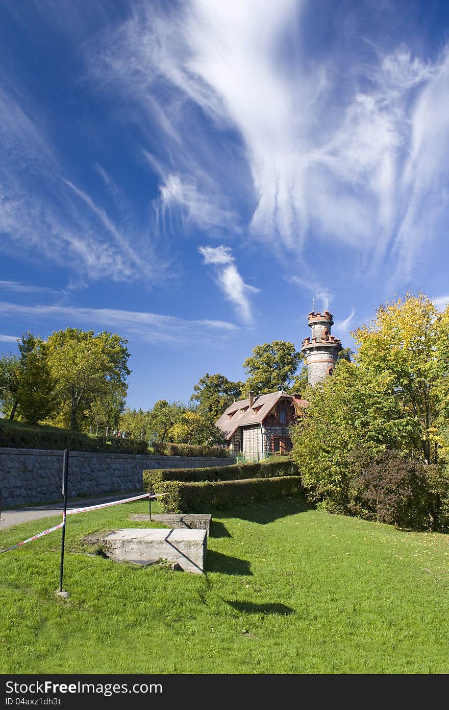 The historic dam les kralovstvi in bílá třemešná, one of the oldest in the czech republic