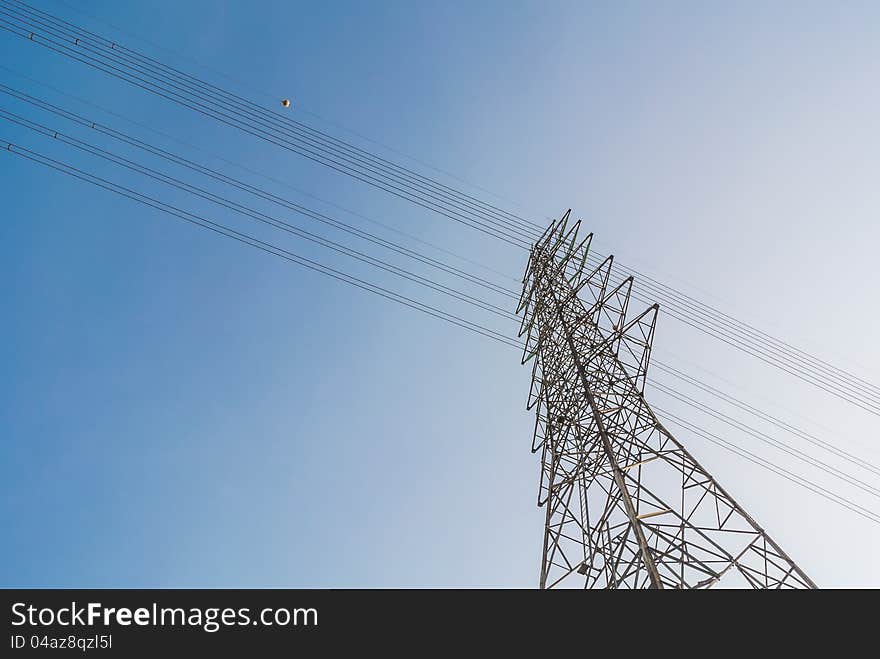 High Voltage Pole And Wire