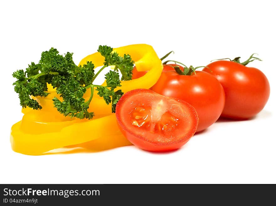 Tomatoes, peppers and parsley