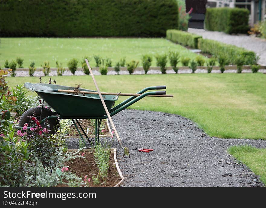 A Gardeners Wheelbarrow.