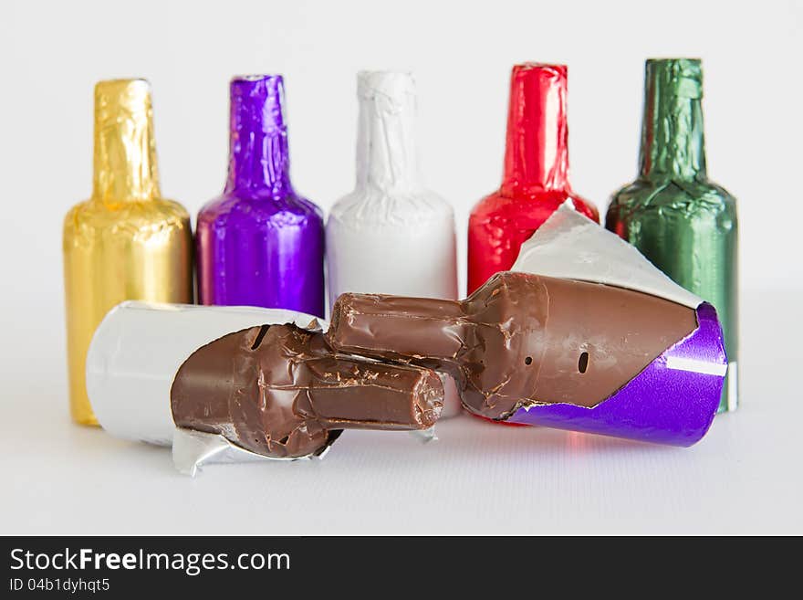 Delicious chocolate bottles