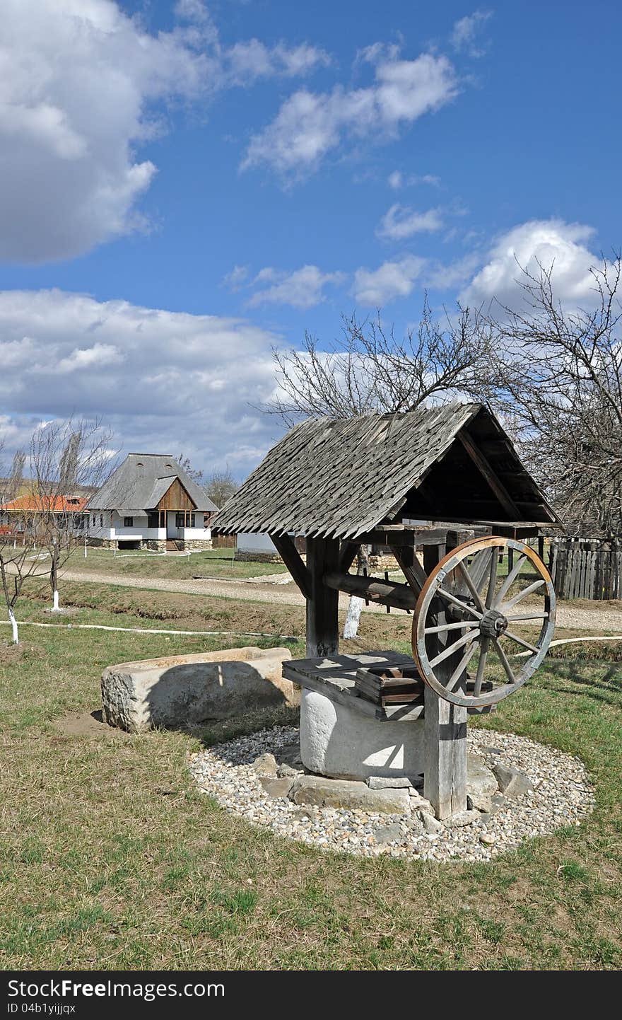 Rural wooden house in sunny garden. Rural wooden house in sunny garden