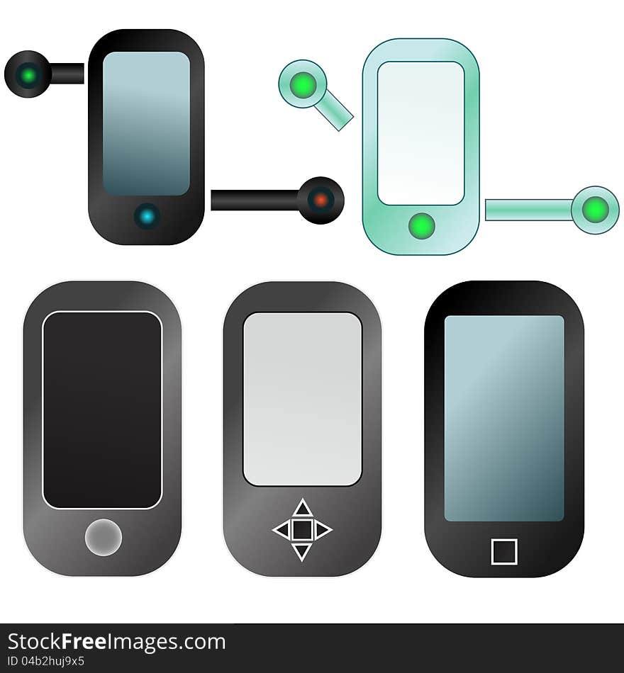 Abstract mobile devices icon set