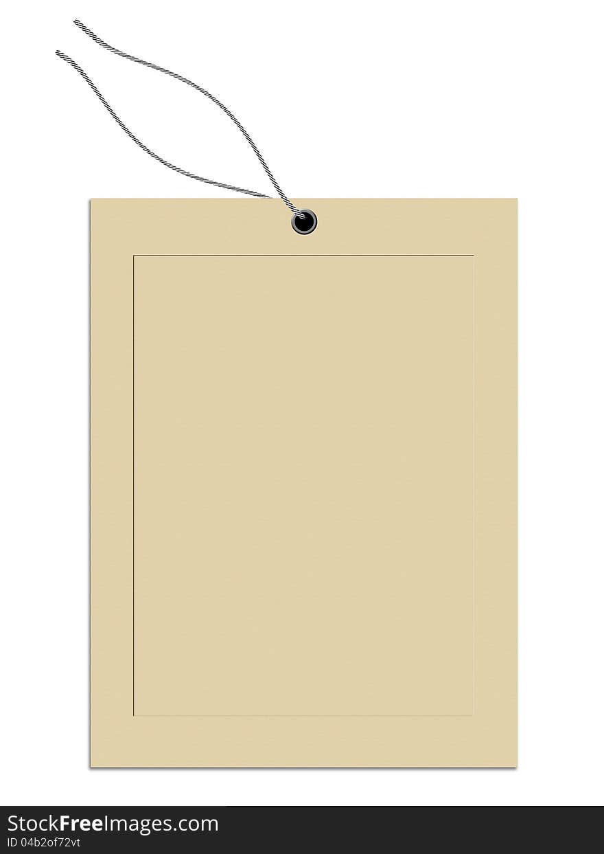 Illustration of blank cardboard tag