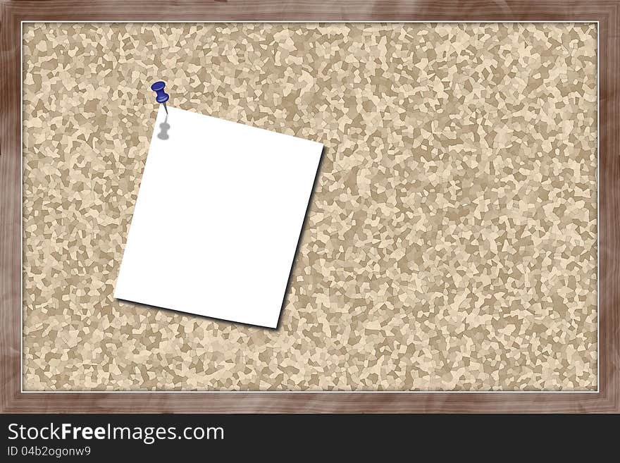 Cork board with blank paper