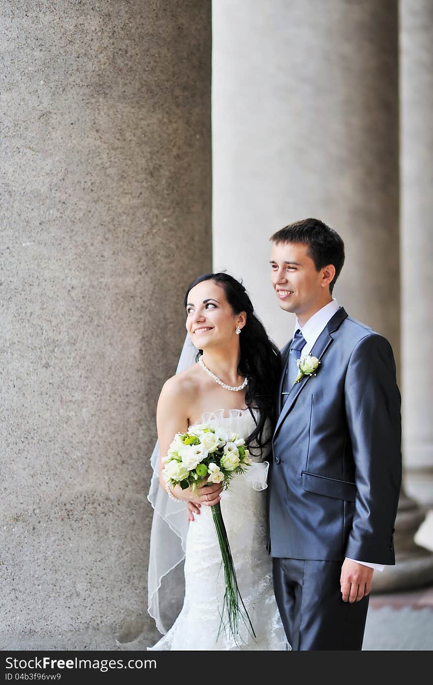 Happy wedding couple. Bride and Groom