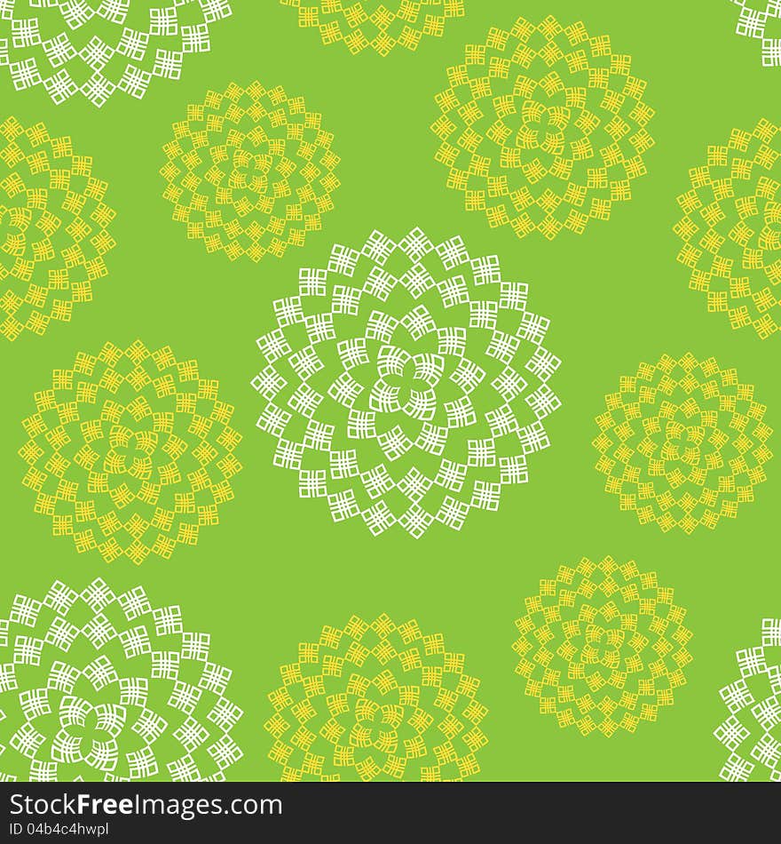 Seamless abstract flower pattern with dandelion