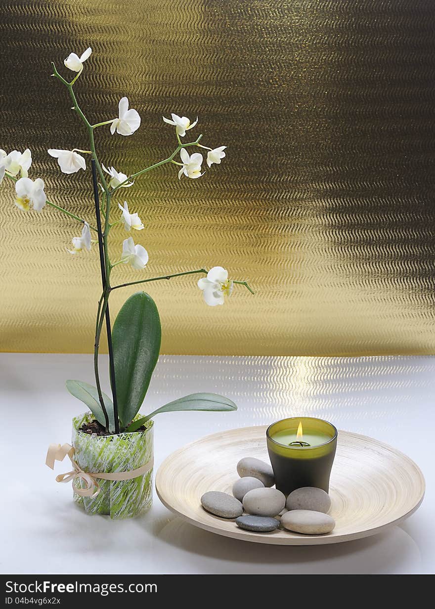 Spa still life with orchid