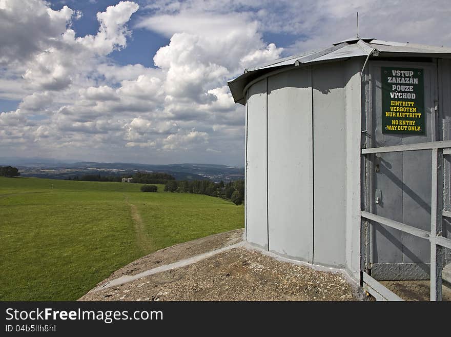 View of the landscape from an old war bunker. View of the landscape from an old war bunker