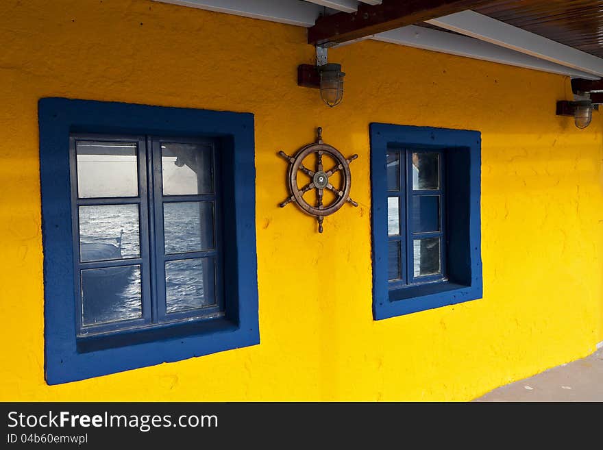 Traditional Greek tavern at Santorini