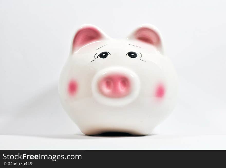 A piggy saving box on white background