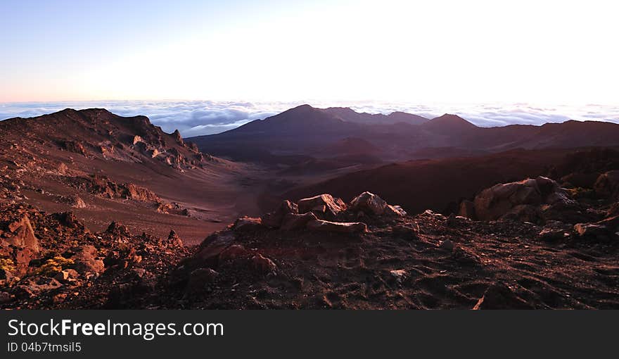 Minutes before sunrise at Haleakala Crater on Maui