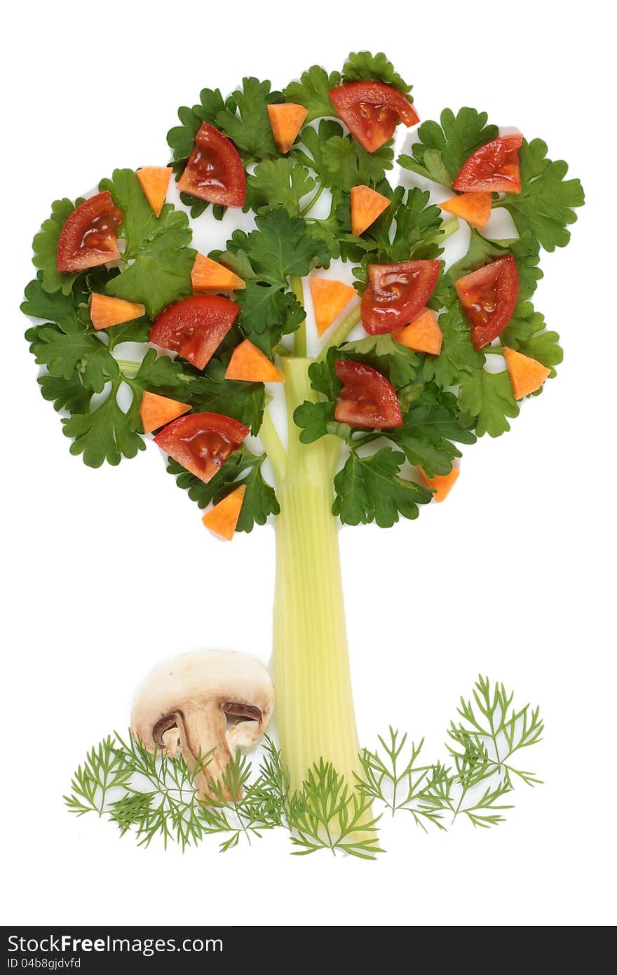 Tree of parsley and celery