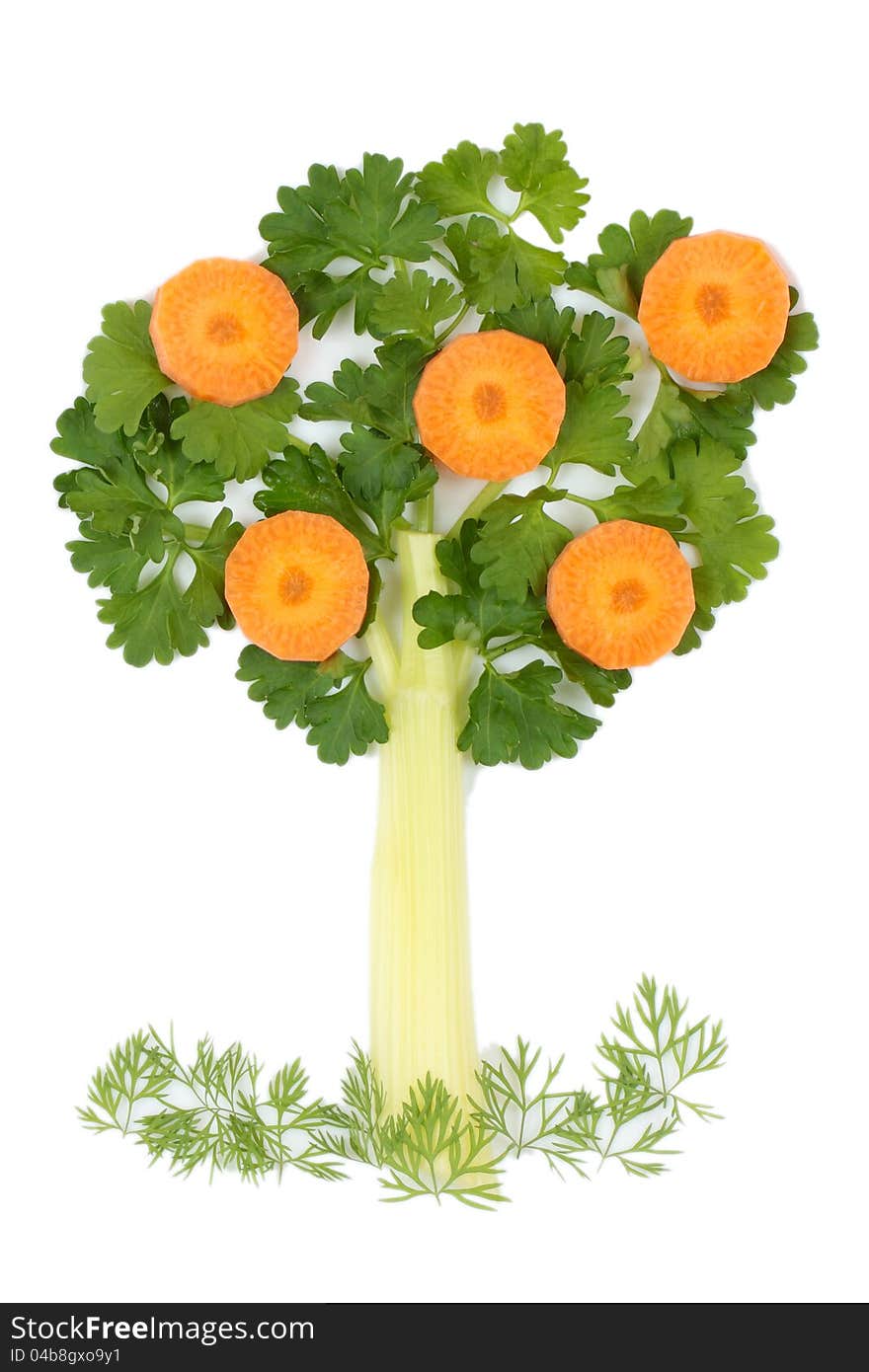 Tree of parsley and celery