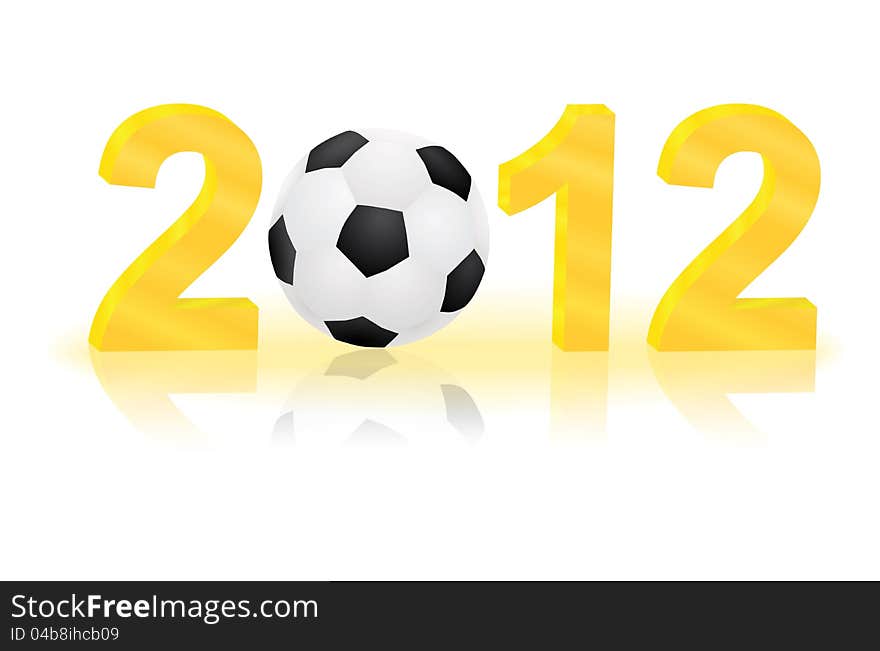 Golden number 2012 with ball vector illustration