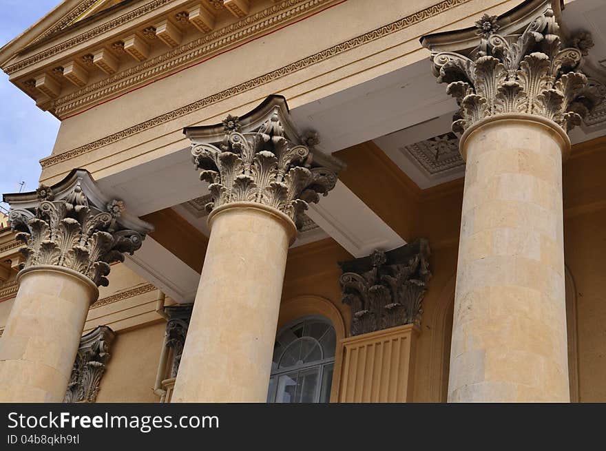 Columns of the library building in Stavropol